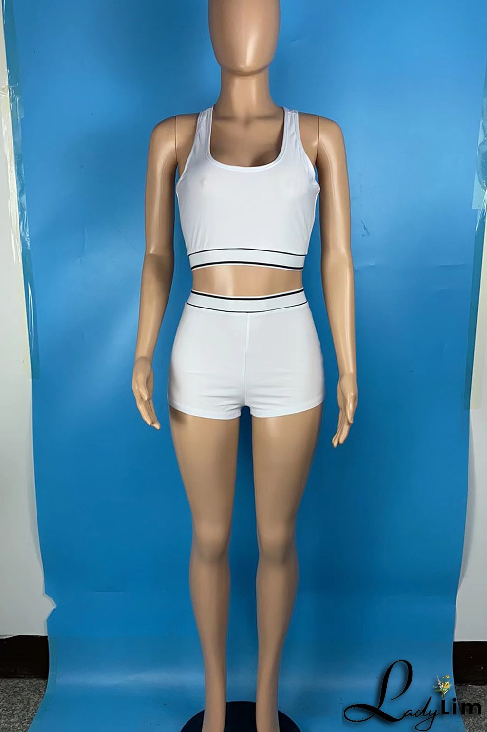 Rose Red Casual Sportswear Solid Split Joint O Neck Sleeveless Two Pieces