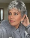 Pixie Cut Straight Layered Hair Gray Salt and Pepper Short Wigs