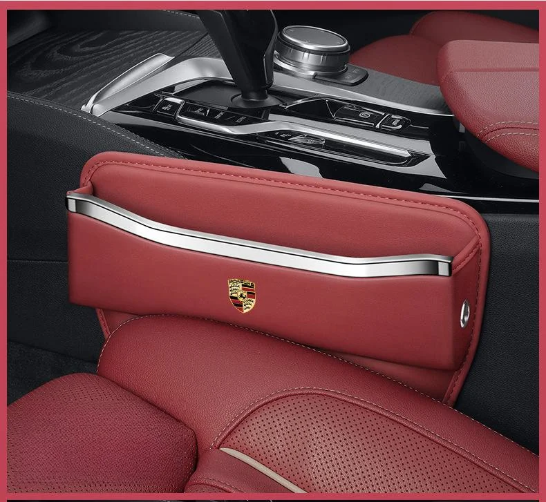 Car seat gap storage box (with metal decorative strip)