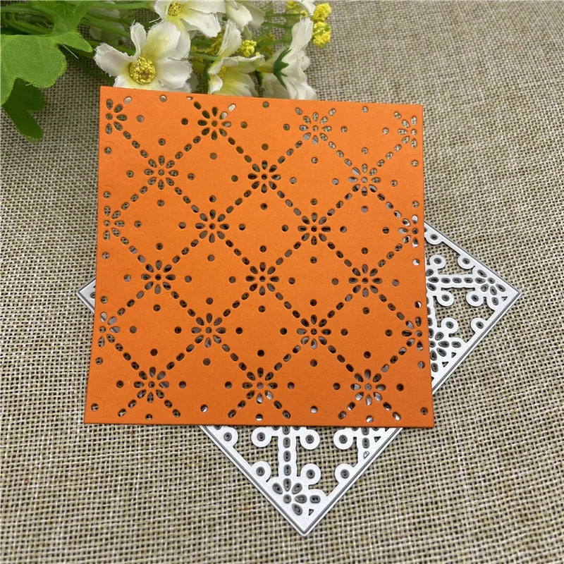 Square background Metal Cutting Dies Stencils For DIY Scrapbooking Decorative Embossing Handcraft Die Cutting Template
