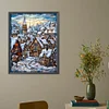 Diamond Painting-DIY Round Part AB Drill Stained Glass Snow Scene (45*55CM)