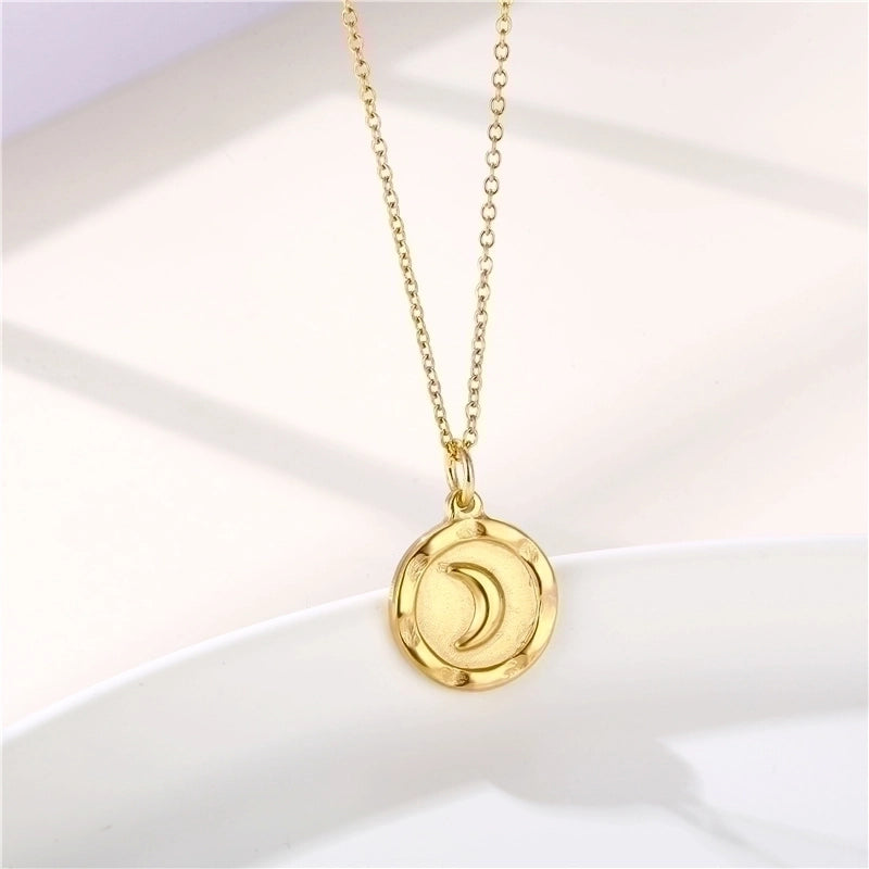 Stainless Steel Titanium Steel 18K Gold Plated Shiny Plating Inlay Rabbit Angel Snake Zircon Pendant Necklace