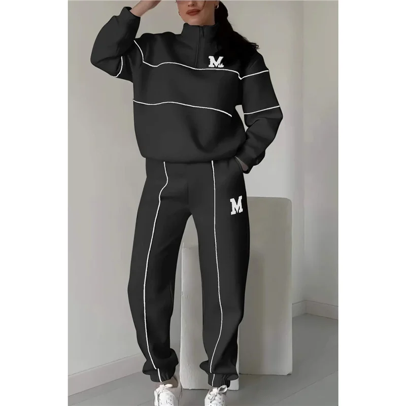 Athvotar Athvotar 2025 New Trousers Letter Long-Sleeved Casual Sports Set Two Sets