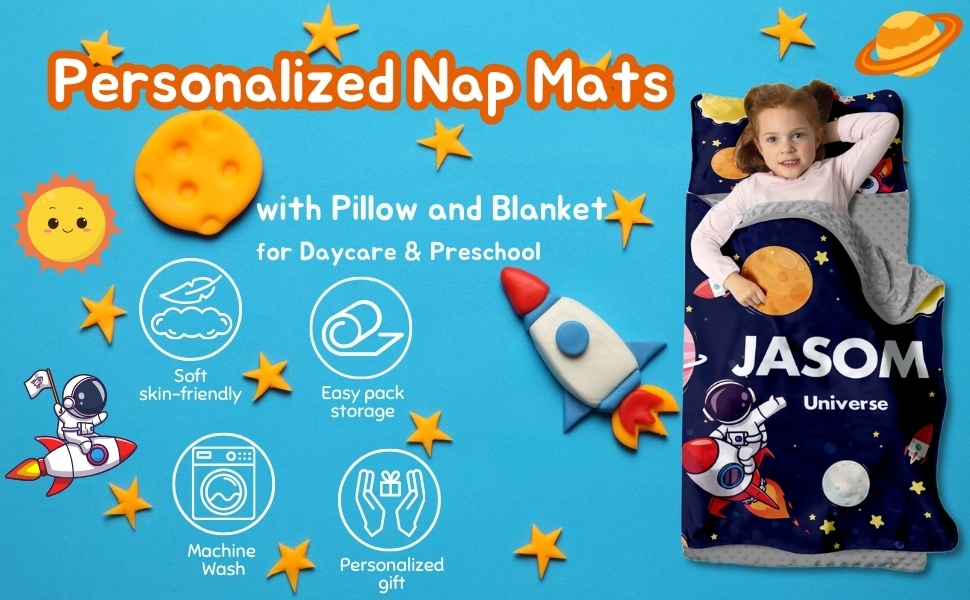 Toddler Nap Mat with Pillow and Blanket