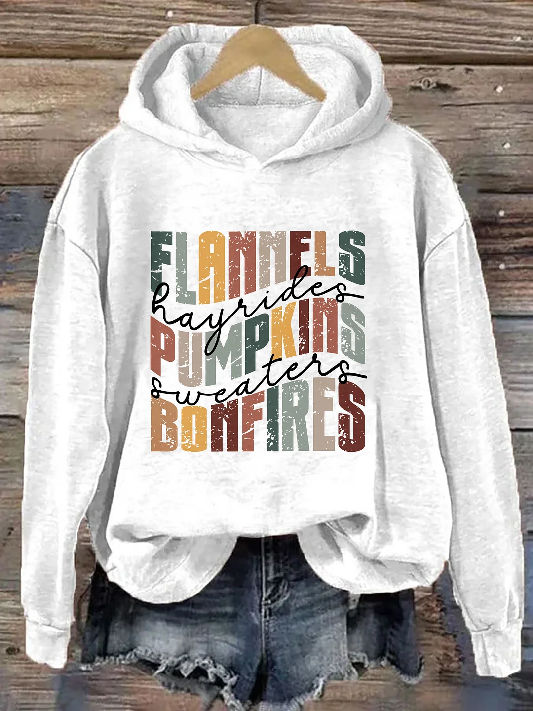 Flannels Hayrides Bonfires Hoodie
