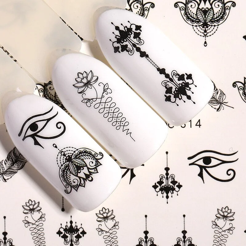 Harunouta Gold Water Nail Stickers Summer Flower Leaf Water Decals Slider Nail Foil Wraps Transfer Sticker Nail Art Decorarion-Nail Inspo