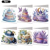 6PCS Cake DIY Diamond Art Greeting Cards Congratulations Cards & Gifts