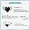 925 Sterling Silver Feather Angel Wings Adjustable Ring 