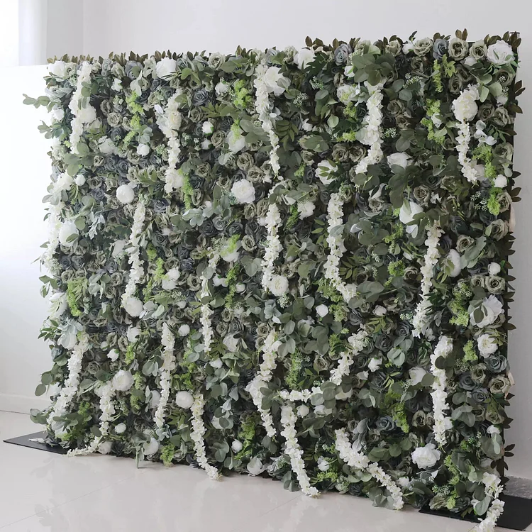Introduces: Verdant Elysium &ndash; A Lush Blend of Green Foliage & Cascading White Blossoms &ndash; The Quintessential Nature-Inspired Wall for Garden Parties, Eco-Themed Events & Green Interiors-VF-222-2