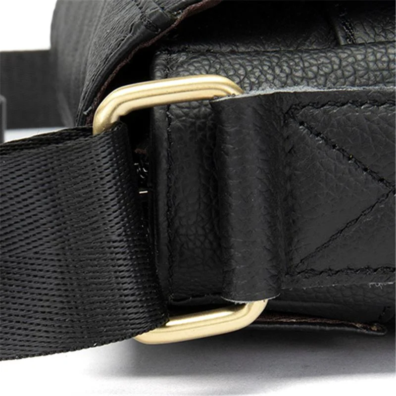 Men's Casual Vintage Style Leather Solid Color Crossbody Bag Shoulder Bag