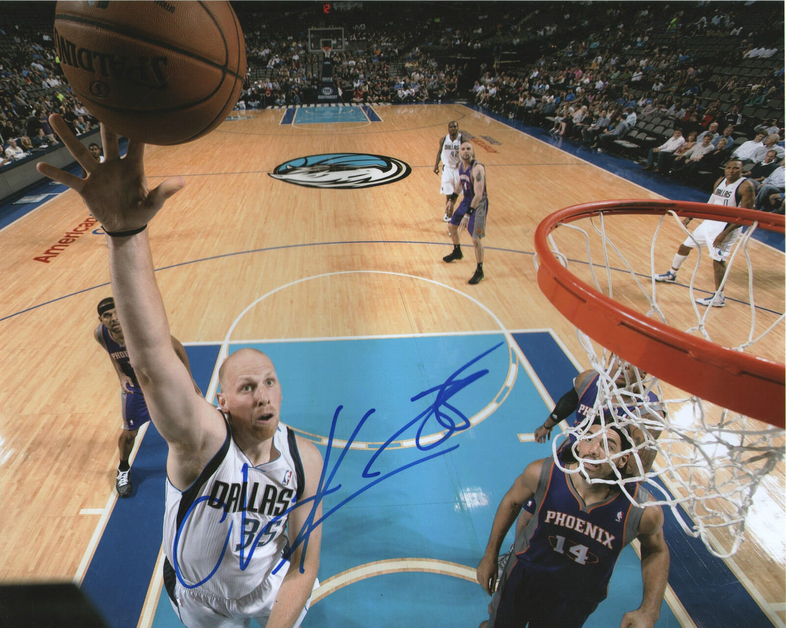 Chris Kaman *DALLAS MAVERICKS* Signed 8x10 Photo Poster painting C3 COA GFA