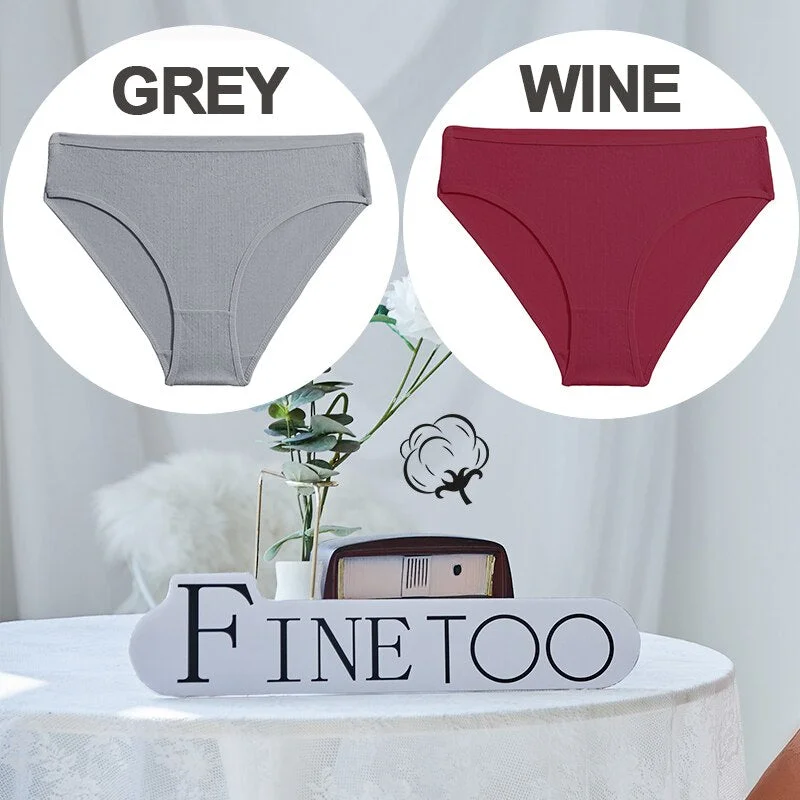 FINETOO 1/2PCS Sexy Panties Women Underwear Cotton Panties Female Underpants Solid Color Soft Woman Briefs M-XL Pantys Lingerie