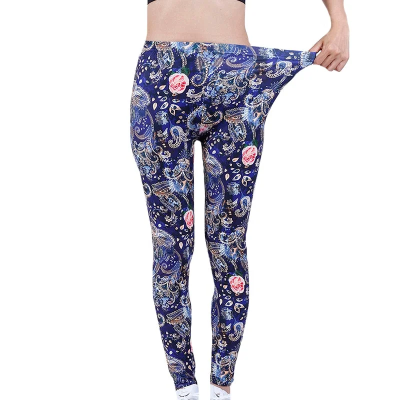 CUHAKCI Sexy Patch Print Legging Pencil Pants Female Fitness Jeggings Women Lady Streetwear Workout Trousers