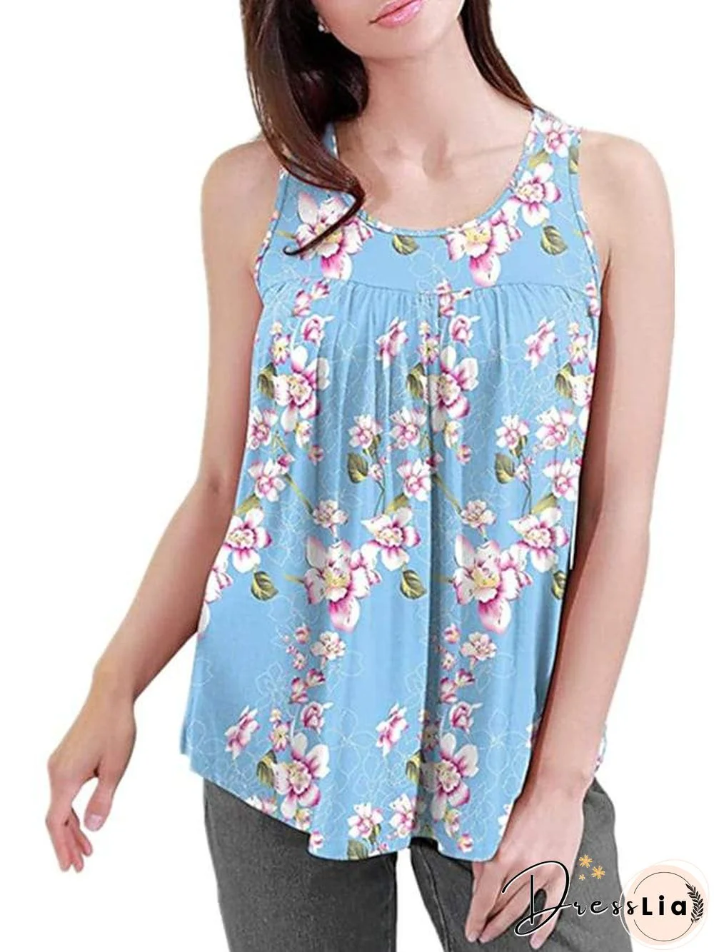 Women's Tank Top Graphic Print U Neck Tops Basic Basic Top White Blue Wine