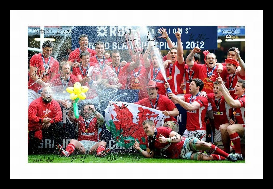 Wales 2012 Grand Slam Squad Autograph Signed & Framed Photo Poster painting 1