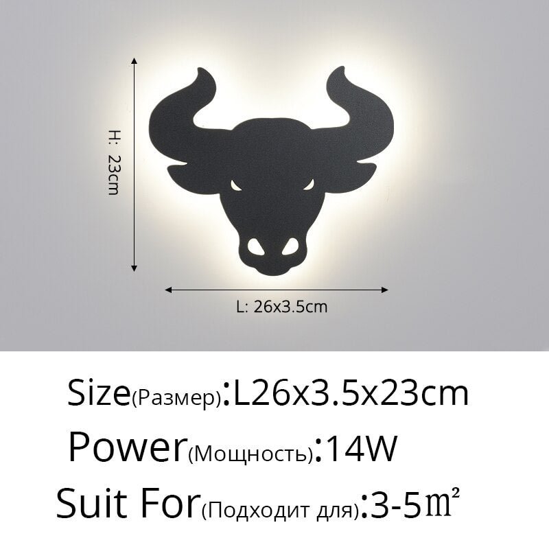 Modern LED Wall Lights For Bedroom Living Room Corridor Cow Shape Sconce Indoor Lighing Wall Lamp Fixtures Luminaria Wandlamp De