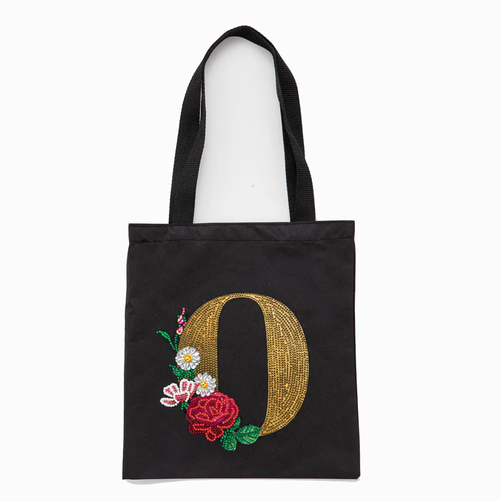 DIY Diamonds Painting Handbag Linen Shopping Bag Portable Fashion for Work