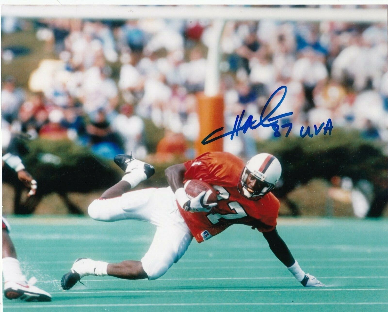 HERMAN MOORE VIRGINIA CAVALIERS ACTION SIGNED 8X10