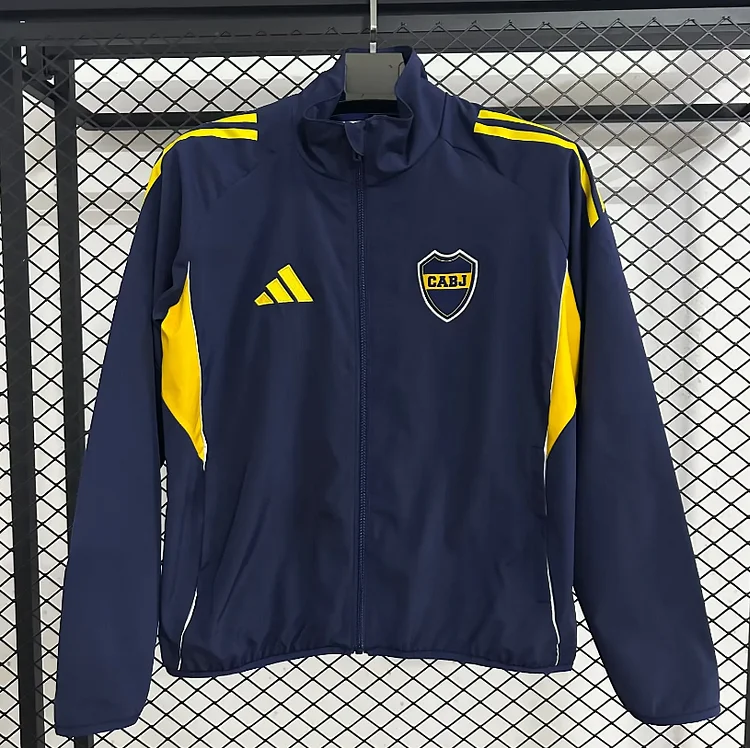 2025-26 Boca Juniors Navy Blue Waterproof Windbreaker