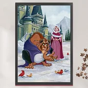 Disney Beauty And The Beast 11CT (40*60CM) Stamped Cross Stitch