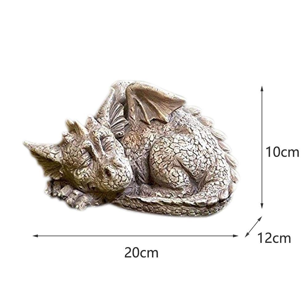 Dragon Baby Garden Statue Sleep Portrait Stone Decor Outdoor for Home Yard