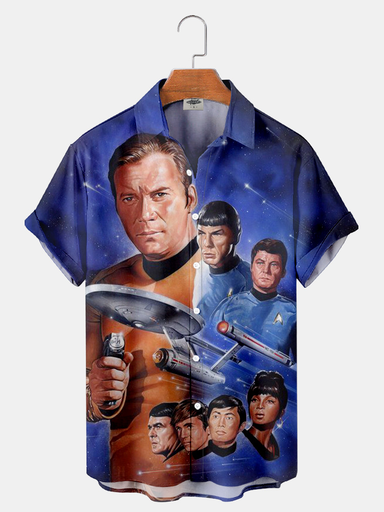 Men'S Classic Science Fiction Star Movie Printed Shirt PLUSCLOTHESMAN