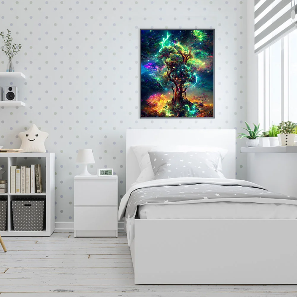 Full Round Diamond Painting 40*50cm - Starry Sky Tree