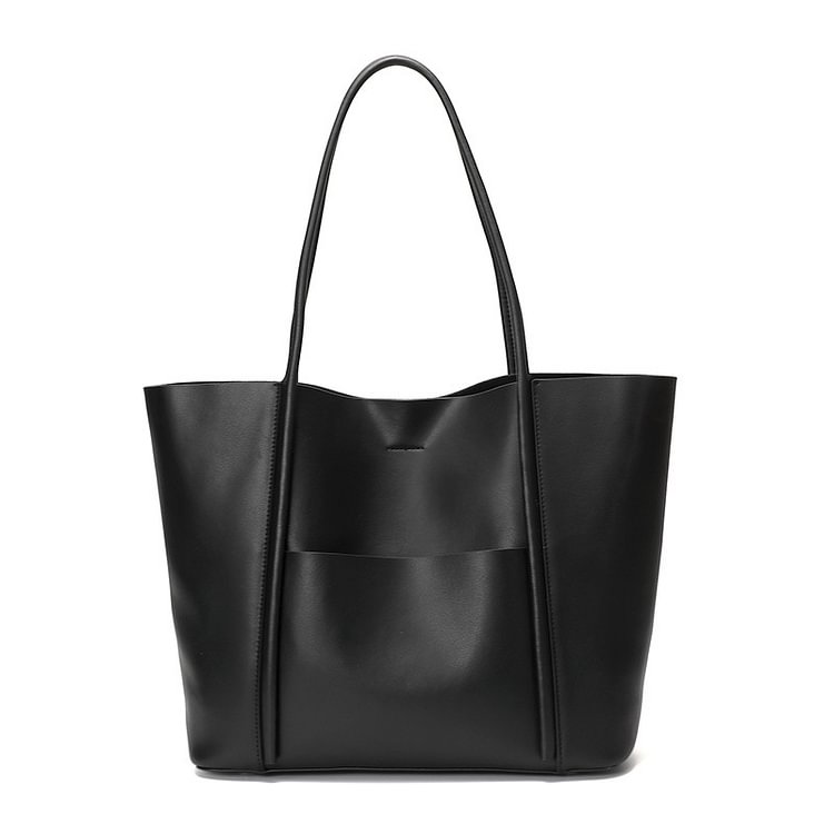 Leather Commuter Temperament Large Capacity Tote Bag