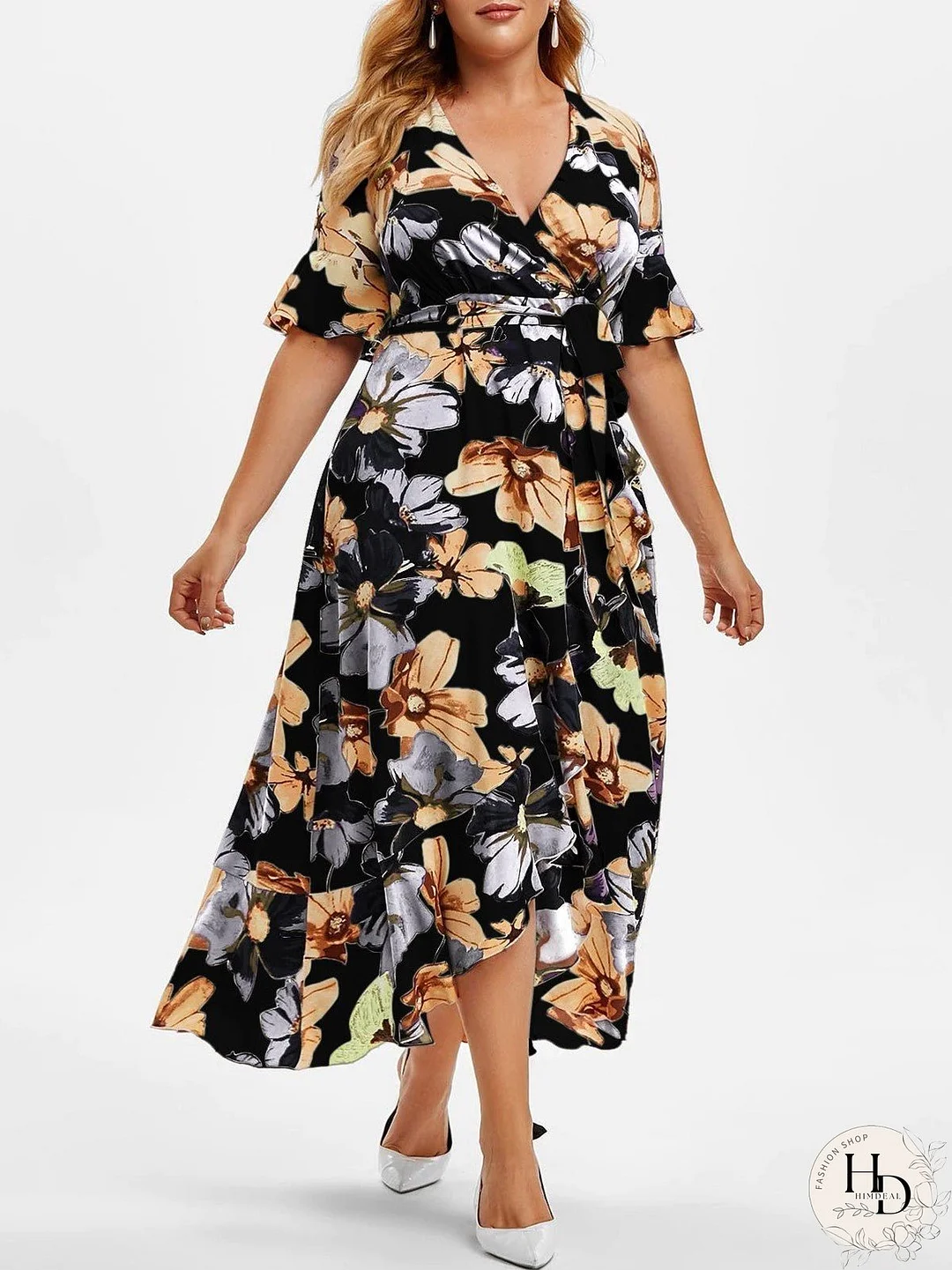 Casual Boho Print Irregular Dress