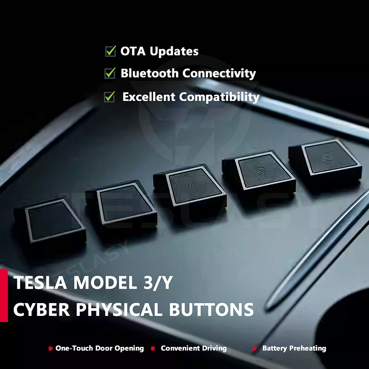 TESLASY Model 3/Y Cyber-Style Physical Buttons with Customizable Quick Command Extension Features& Controls