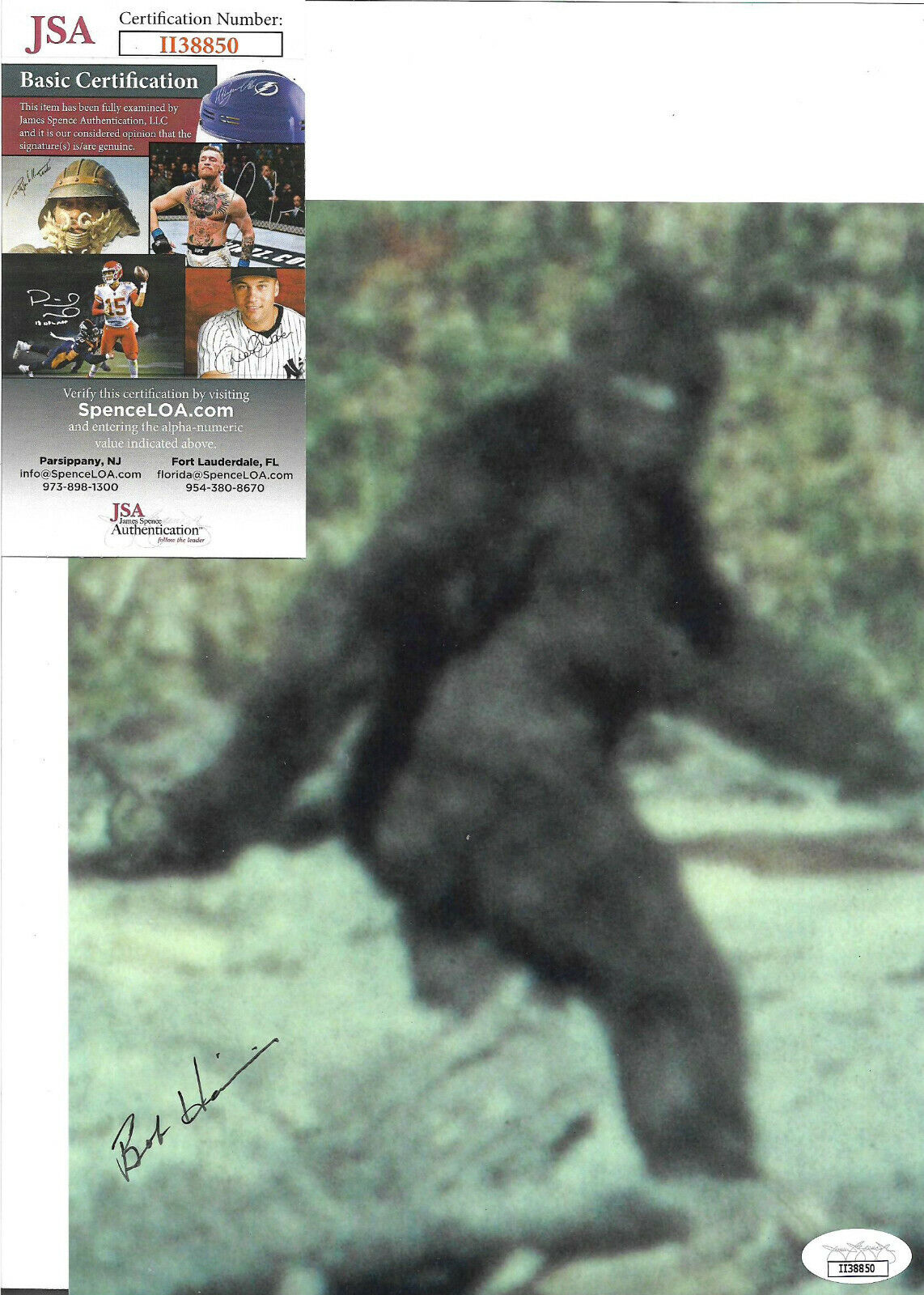 Bob Heironimus Signed 8x10 Photo Poster painting, Bigfoot, Patterson-Gimlin Film, Suit, JSA COA