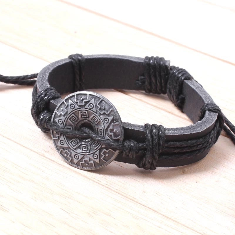Star Anise Chinese Element Retro Leather Bracelet3