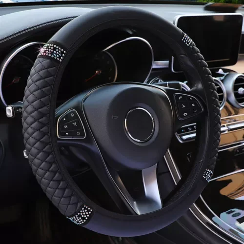 Dronehint 15''/37-38cm Car SUV PU Leather Diamond Steering Wheel Cover Universal Parts (For: Acura) Parts