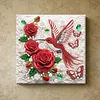 Rose und Bird DIY Kunsthandwerk Perlen-Diamant-Gem&auml;lde mit Rahmen 9,84x9,84 Zoll Diamant-Kunst-Perlen-Malset f&uuml;r Erwachsene Anf&auml;nger-Geschenkidee Heim