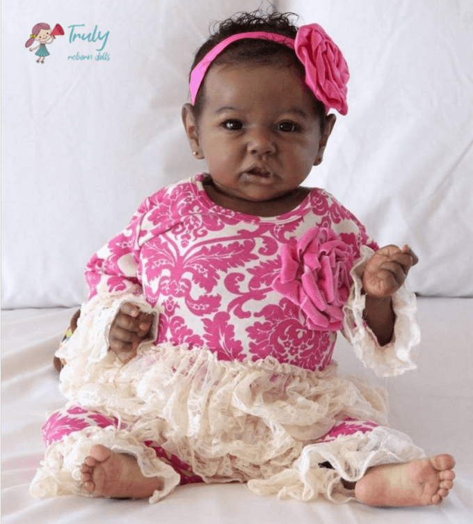 RBG®12'' Genesis Realistic Lovely Reborn Baby Doll Girl,Birthday GiftBlack Baby