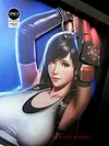 Gentleman Style 3D Decorative Paint of Tifa Lockhart - (FF7) Final Fantasy VII Decorative Painting - Mystical Art Studios