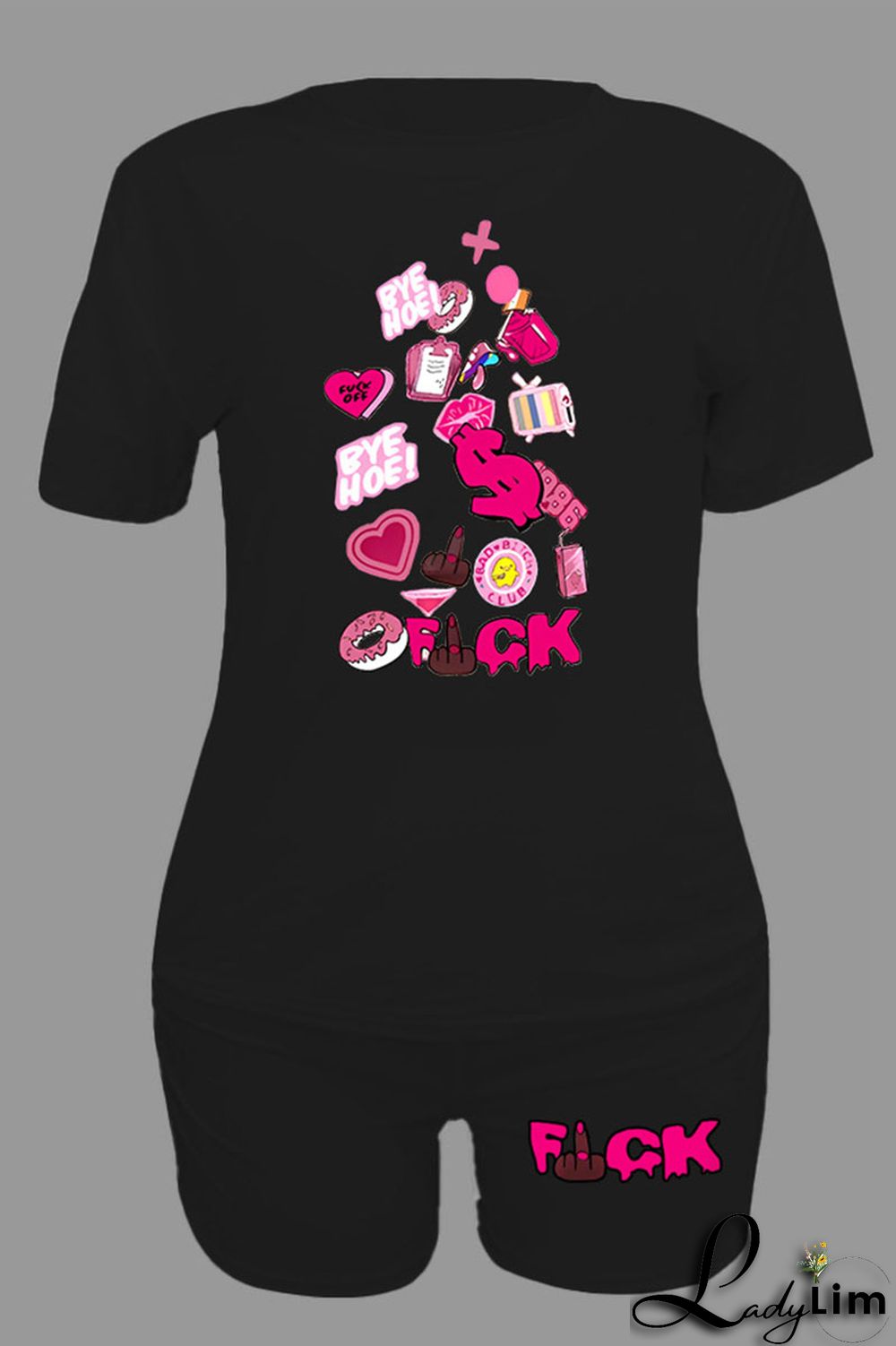 Orange Casual Print Patchwork O Neck Short Sleeve Two Pieces