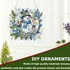 Christmas Snowman DIY 2D Flat Acrylic Double Sided Diamond Painting Hanging Pendant