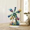 (US Local)DIY Double Sided Effect Special Shaped Flower Windmill Diamond Painting Desktop Decorations Kit