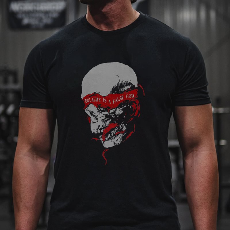 Livereid Equality Is A False God Skull Printed Men's T-shirt - Livereid