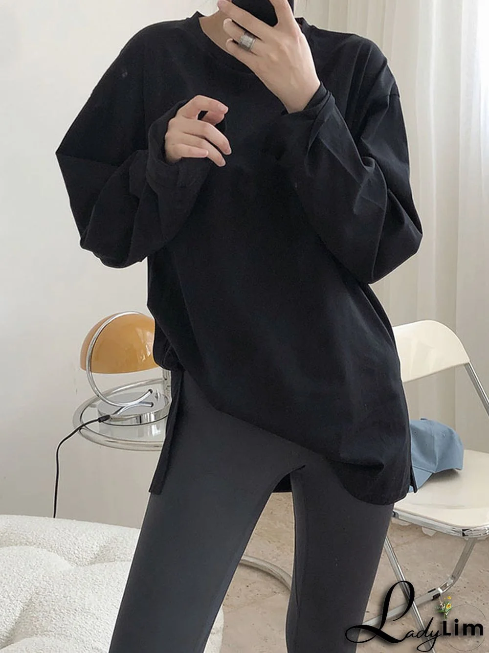 Original Solid Long Sleeve T-Shirts Tops