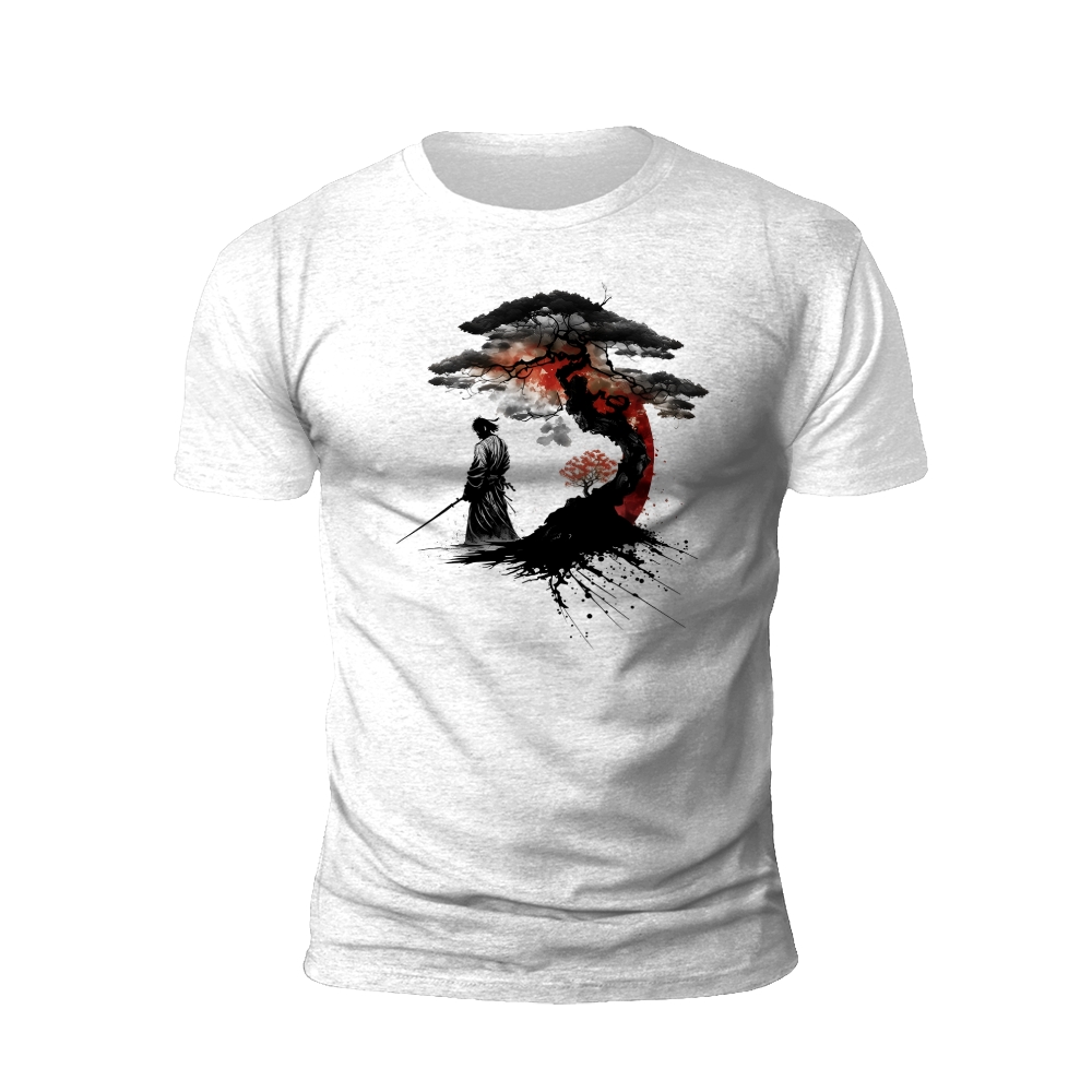 Ink Wash Samurai Warrior T-Shirt