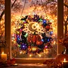 Kit de peinture de perles, couronne d&rsquo;Halloween, citrouille chat noir, 11,81x11,81 pouces