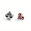 925 Sterling Silver Asymmetric Heart Shaped Stud Earrings