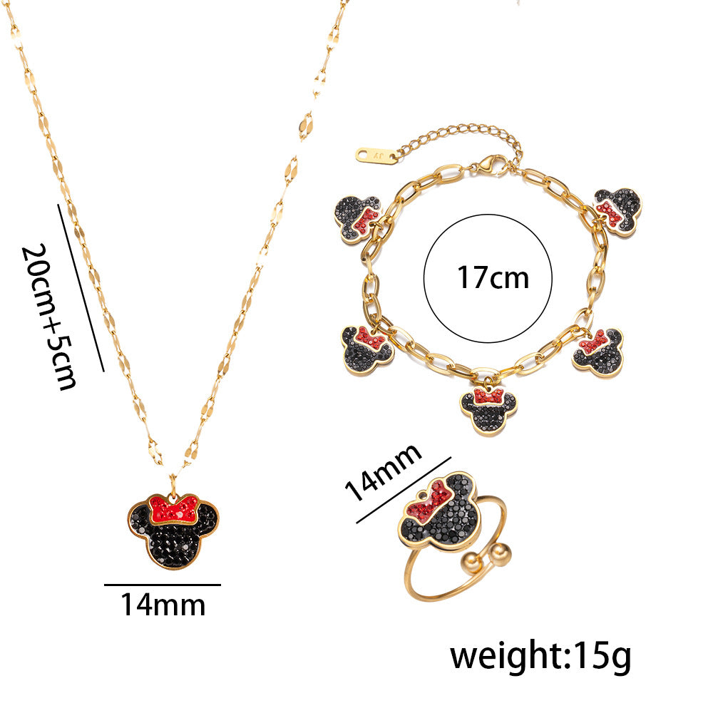 Mickey Mouse Titanium Steel Necklaces
