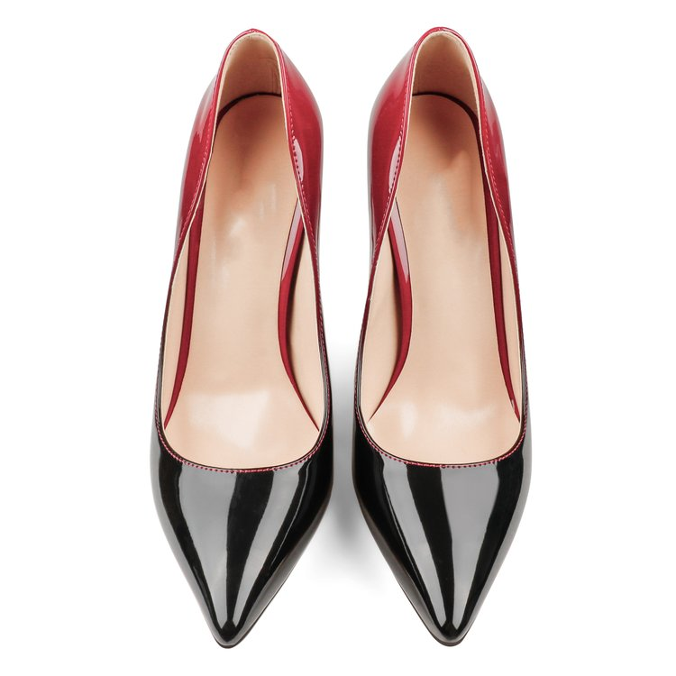 Red Bottom Gradient High Heels Fashion Pumps Gradient Patent Shoes-MERUMOTE