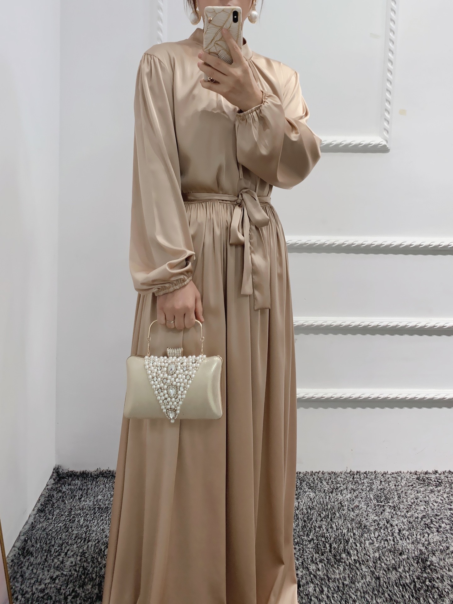 Women's Solid Color Tied Waist Elegant Dress | Oxredo Shop Ramadan Sale