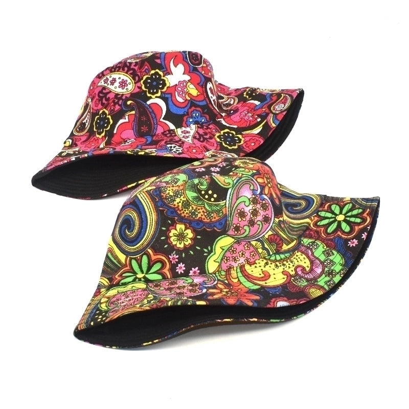 Unisex Fashion Flower Flat Eaves Bucket Hat