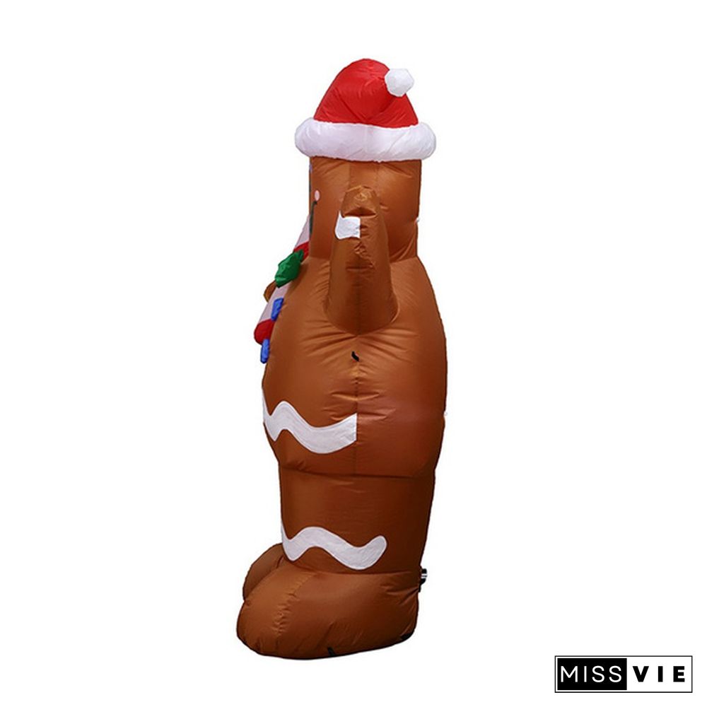 1.5M PartyForYou 8FT Inflatable Christmas Santa Claus Airblown Gingerbread Man Decoration Light Up Outdoor Yard Garden Xmas