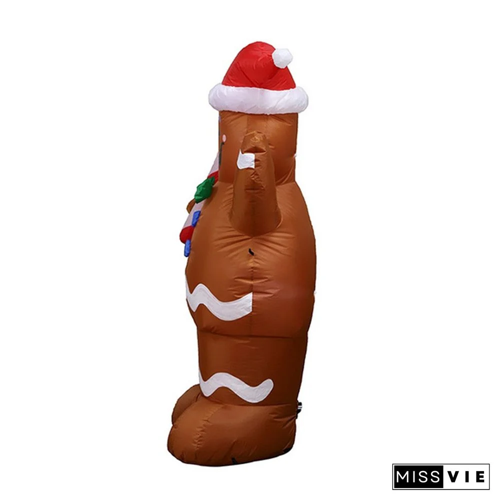 1.5M PartyForYou 8FT Inflatable Christmas Santa Claus Airblown Gingerbread Man Decoration Light Up Outdoor Yard Garden Xmas